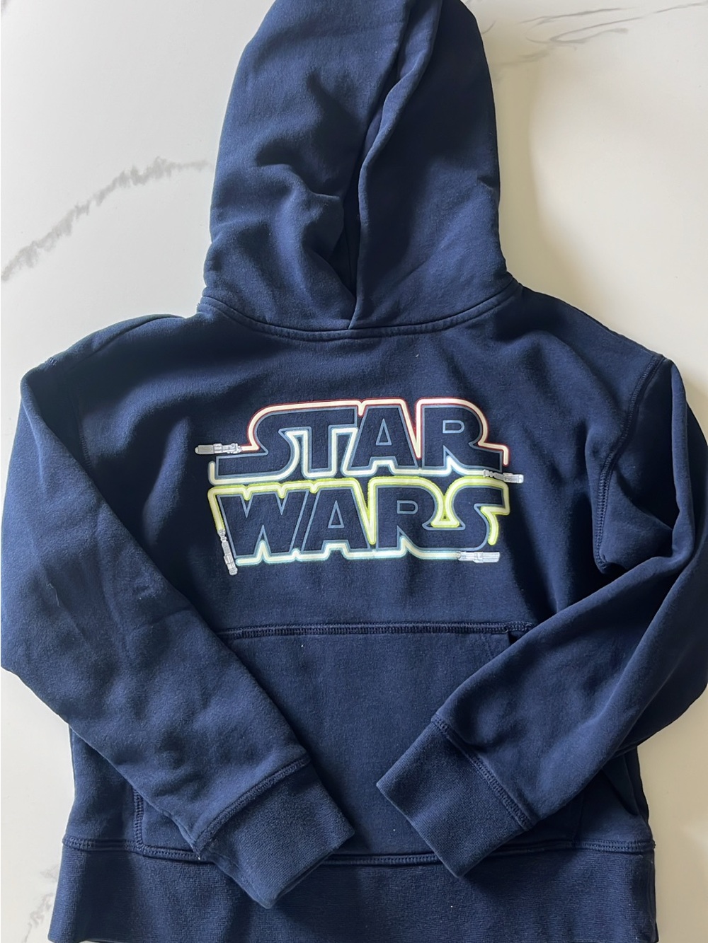 Star Wars Kids Navy Hoodie with Neon-Style Logo